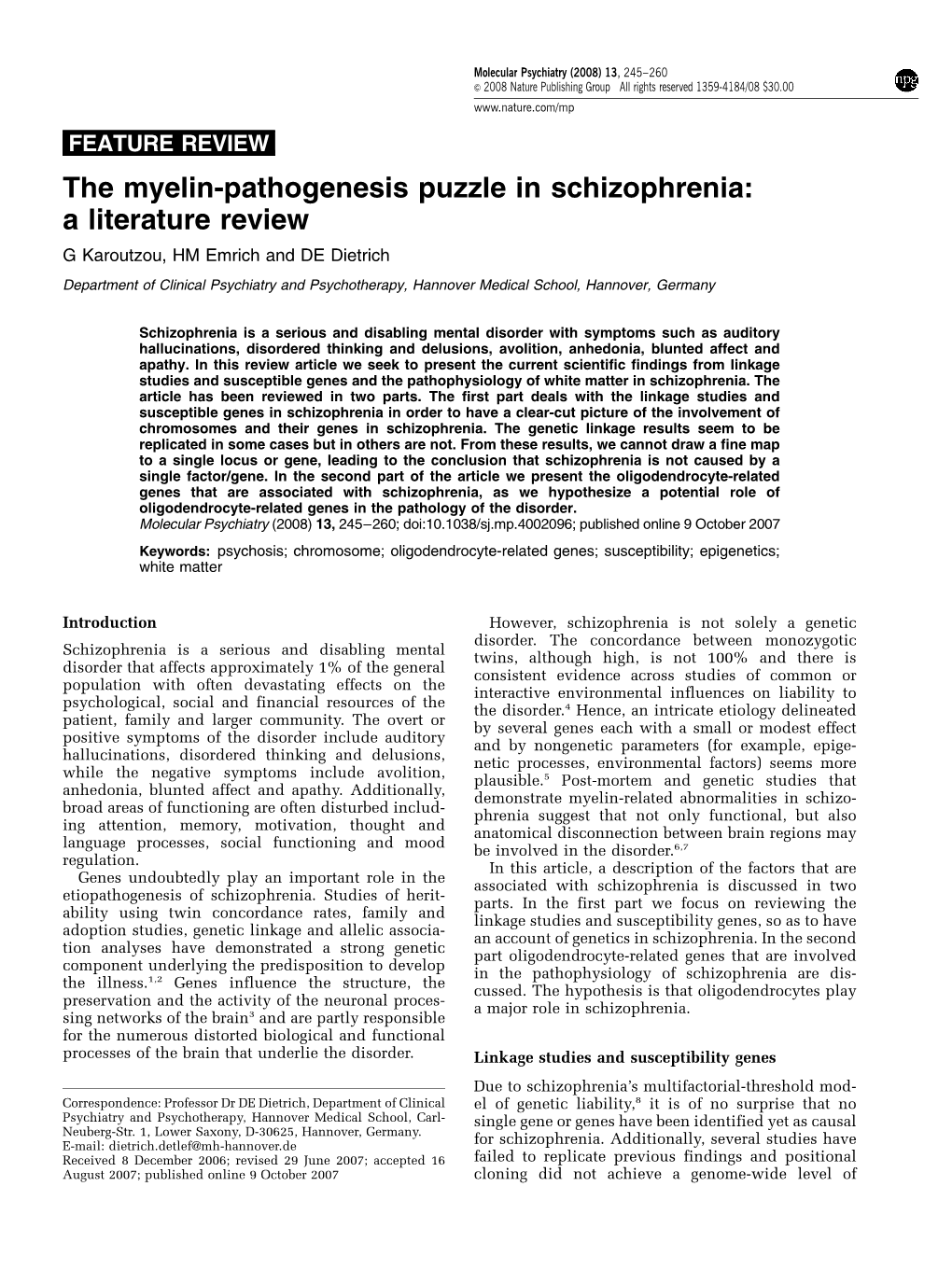 The Myelin-Pathogenesis Puzzle in Schizophrenia