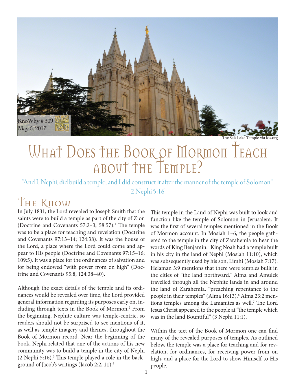 What Does the Book of Mormon Teach About the Temple?