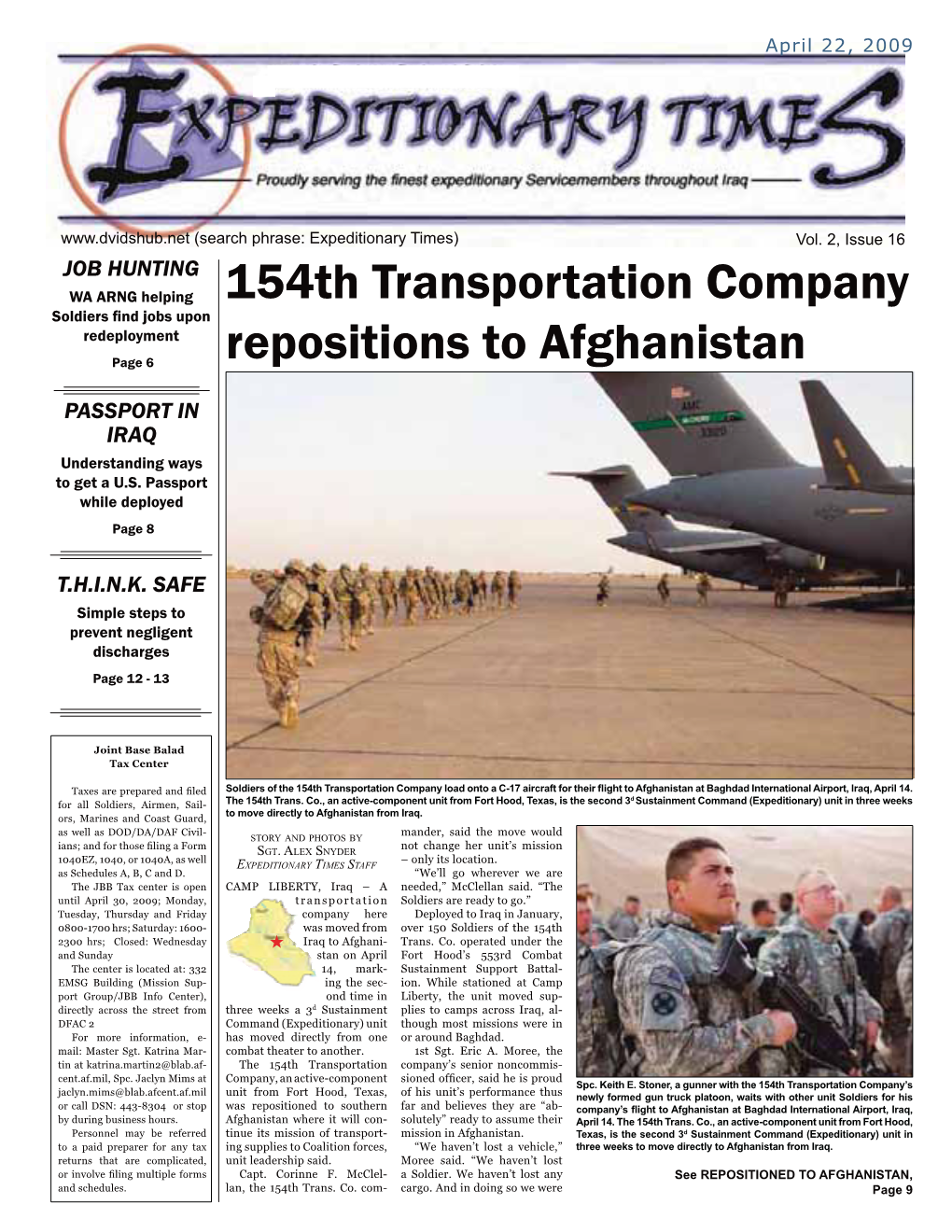 154Th Transportation Company Repositions to Afghanistan