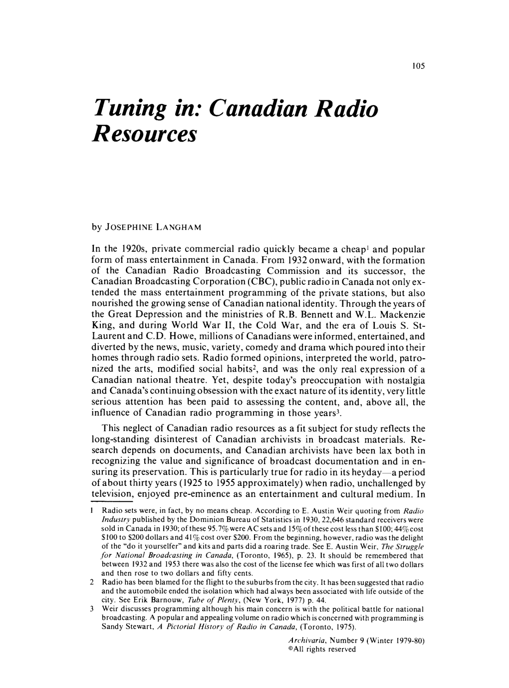 Tuning In: Canadian Radio Resources