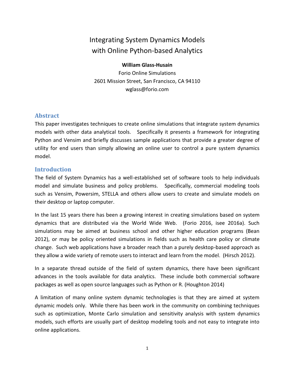 Integrating System Dynamics Models with Online Python-Based Analytics