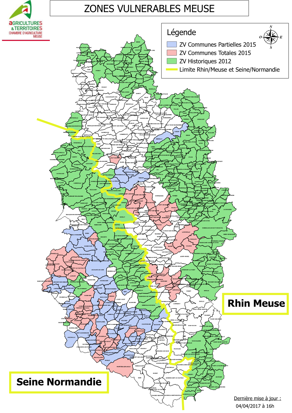 ZONES VULNERABLES MEUSE Rhin Meuse Seine Normandie