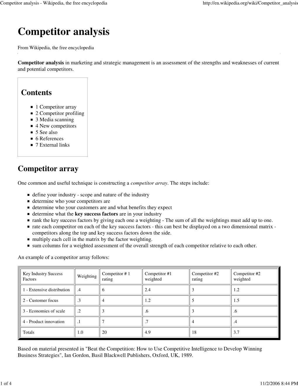 Competitor Analysis - Wikipedia, the Free Encyclopedia