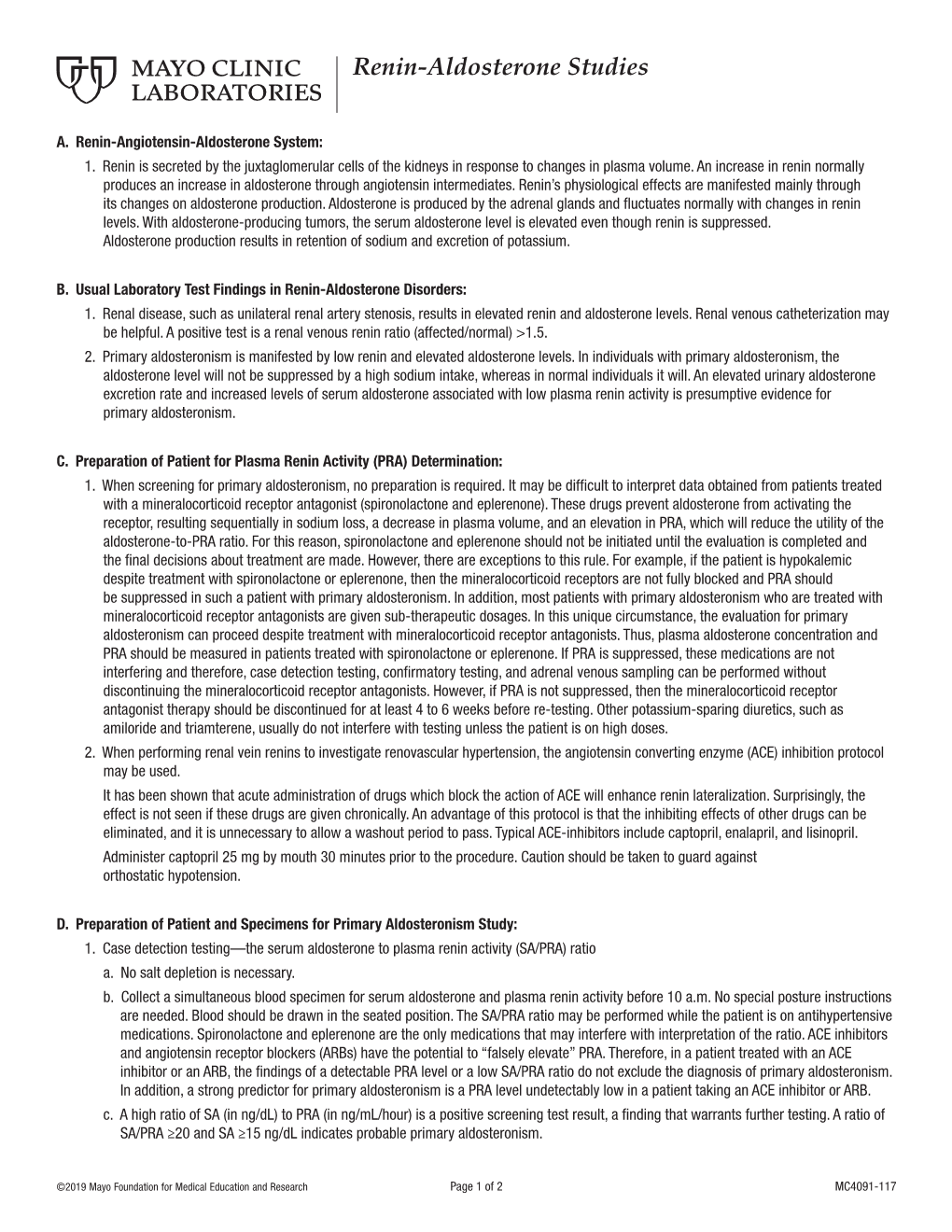 Renin-Aldosterone Studies