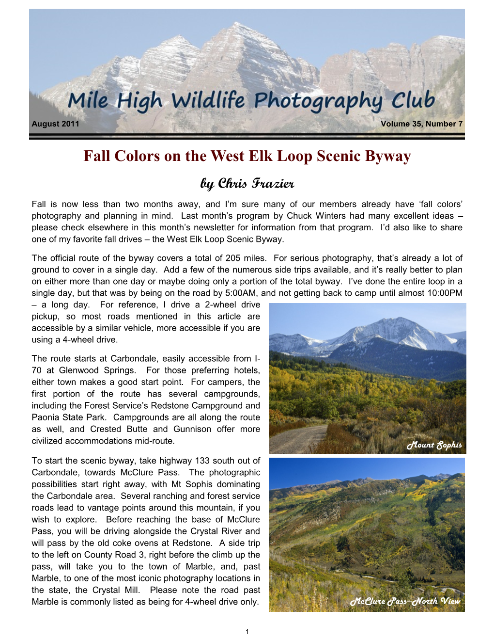 Fall Colors on the West Elk Loop Scenic Byway