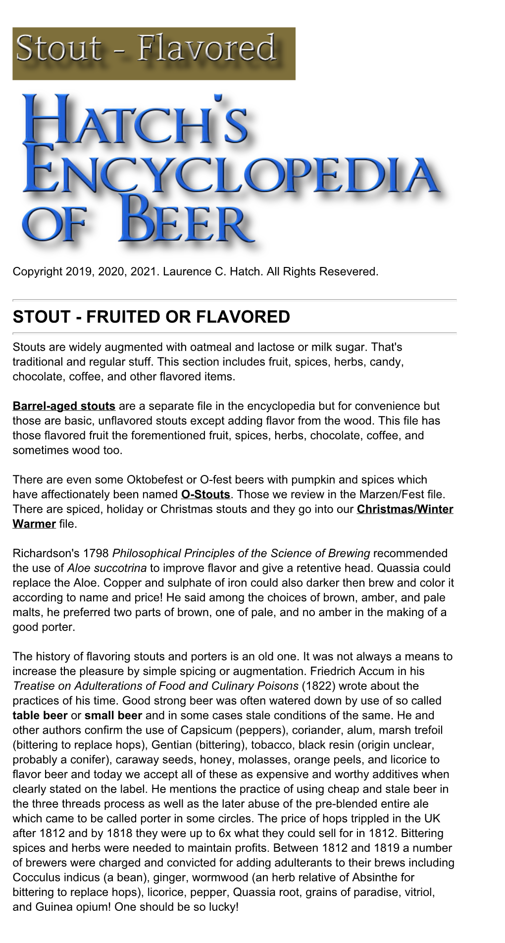 Stout - Fruited Or Flavored