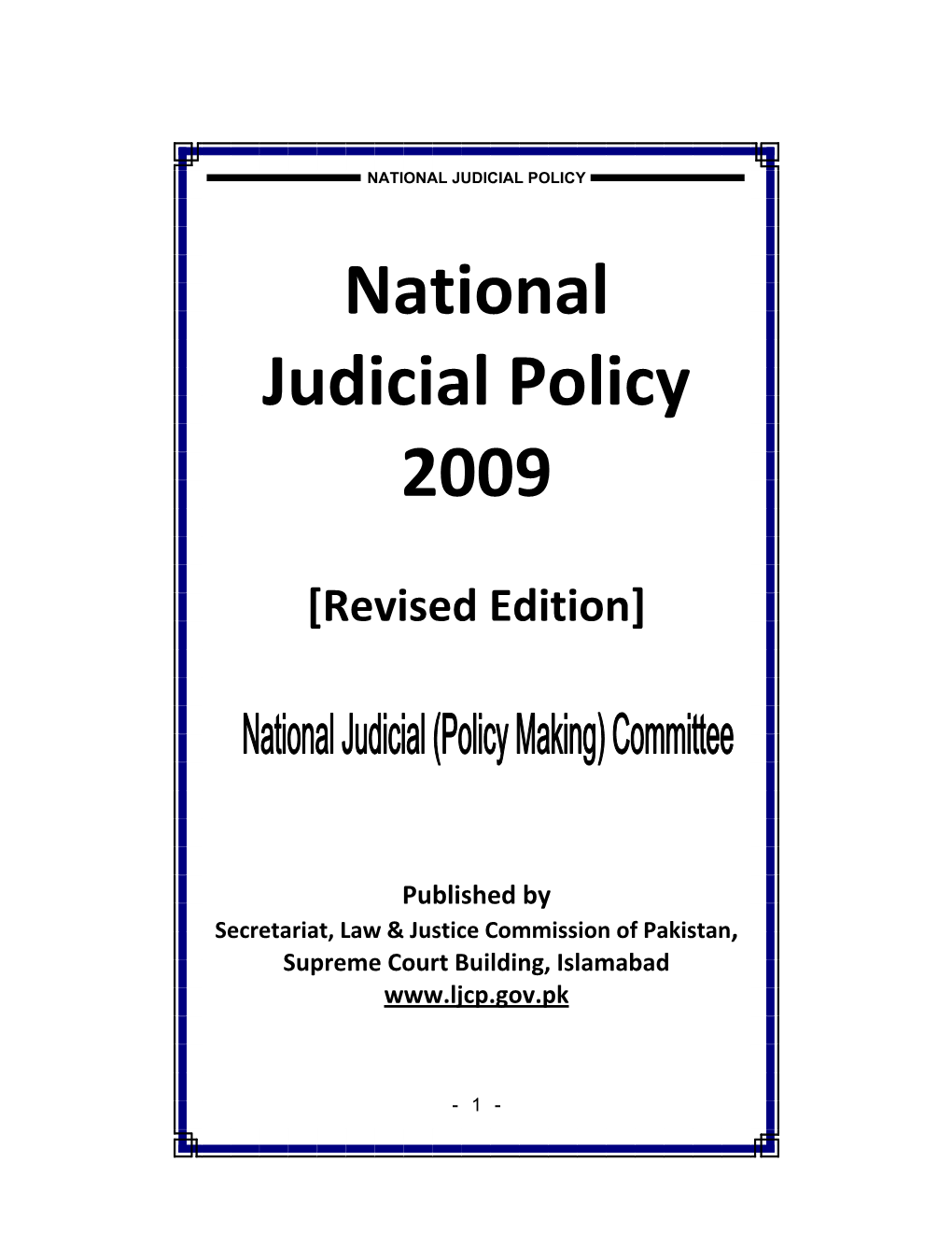 National Judicial Policy 2009