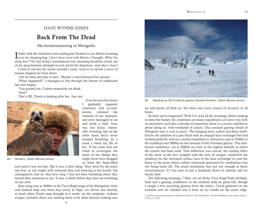 Back from the Dead Ski-Mountaineering in Mongolia