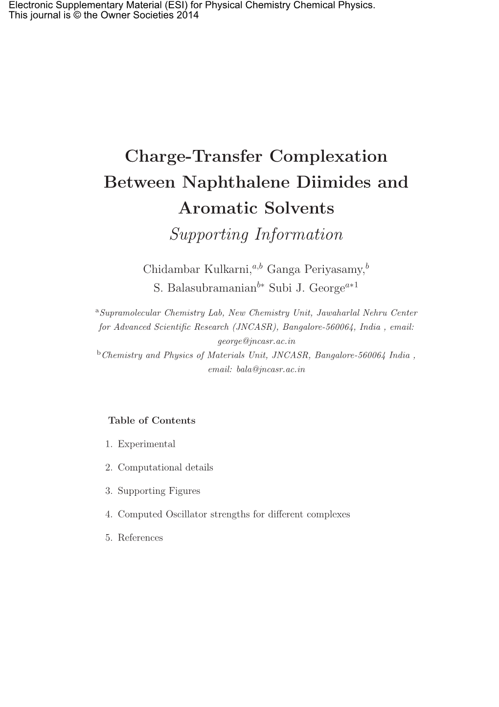 Charge-Transfer Complexation Between Naphthalene Diimides and Aromatic Solvents Supporting Information
