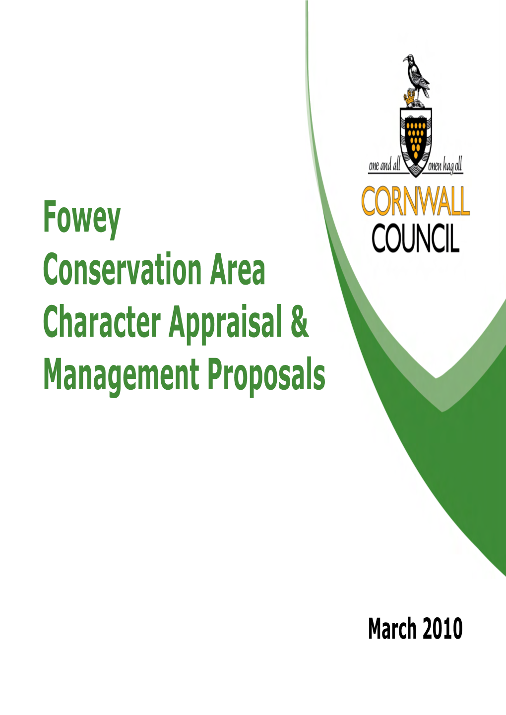 Fowey Conservation Area Character Appraisal & Management Proposals