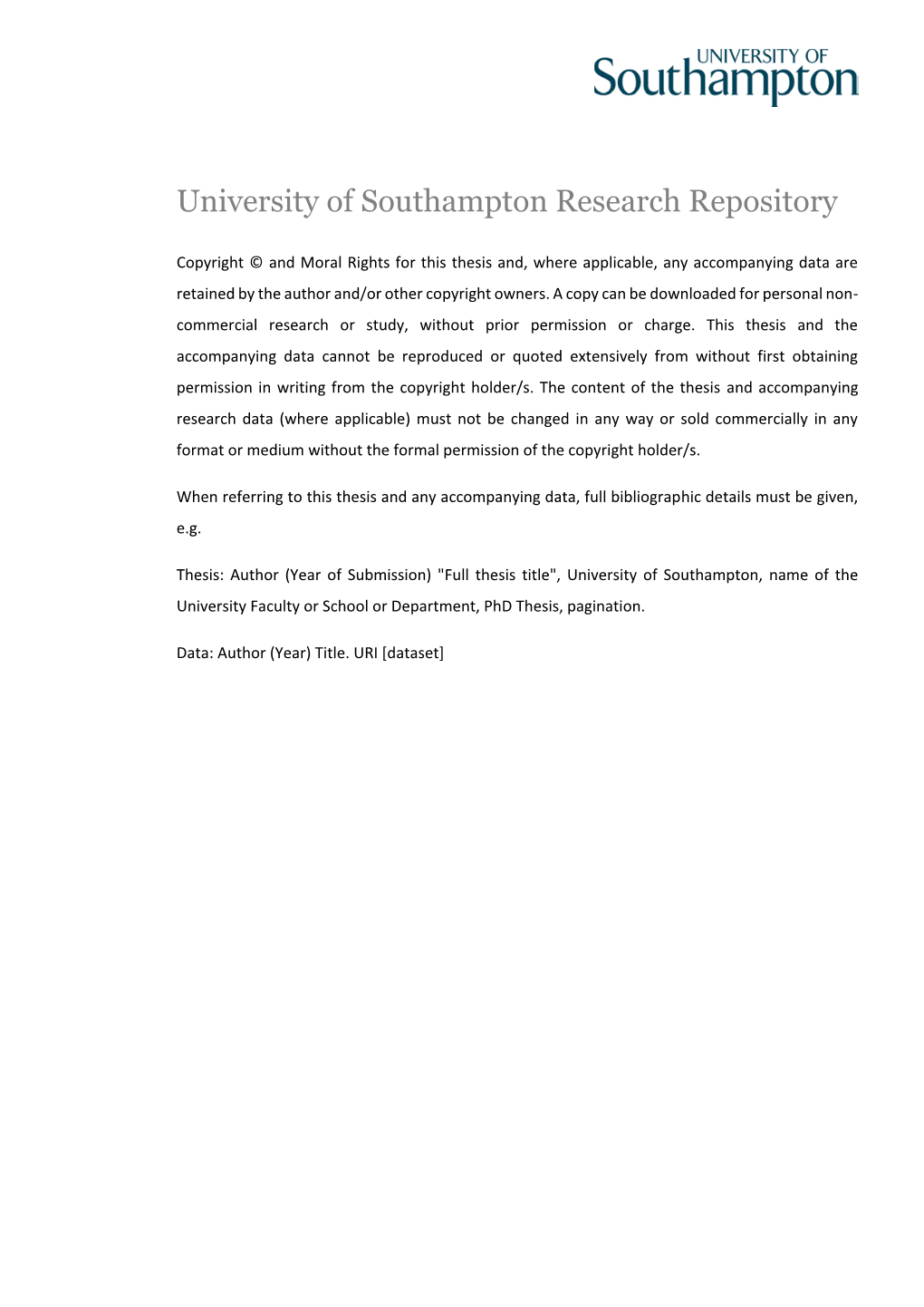 University of Southampton Research Repository