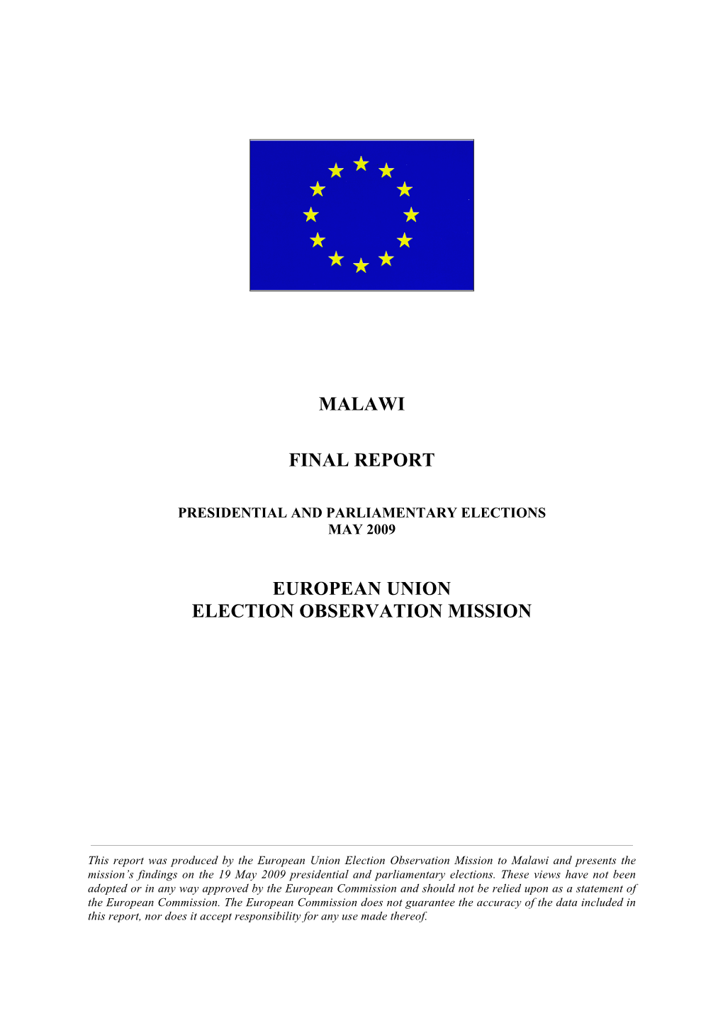 Malawi Final Report European Union Election Observation Mission