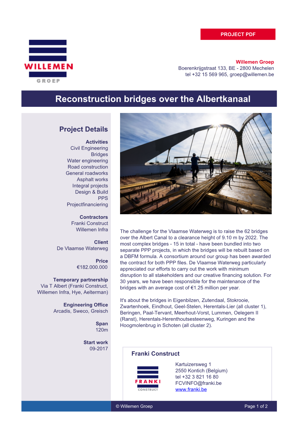 Reconstruction Bridges Over the Albertkanaal