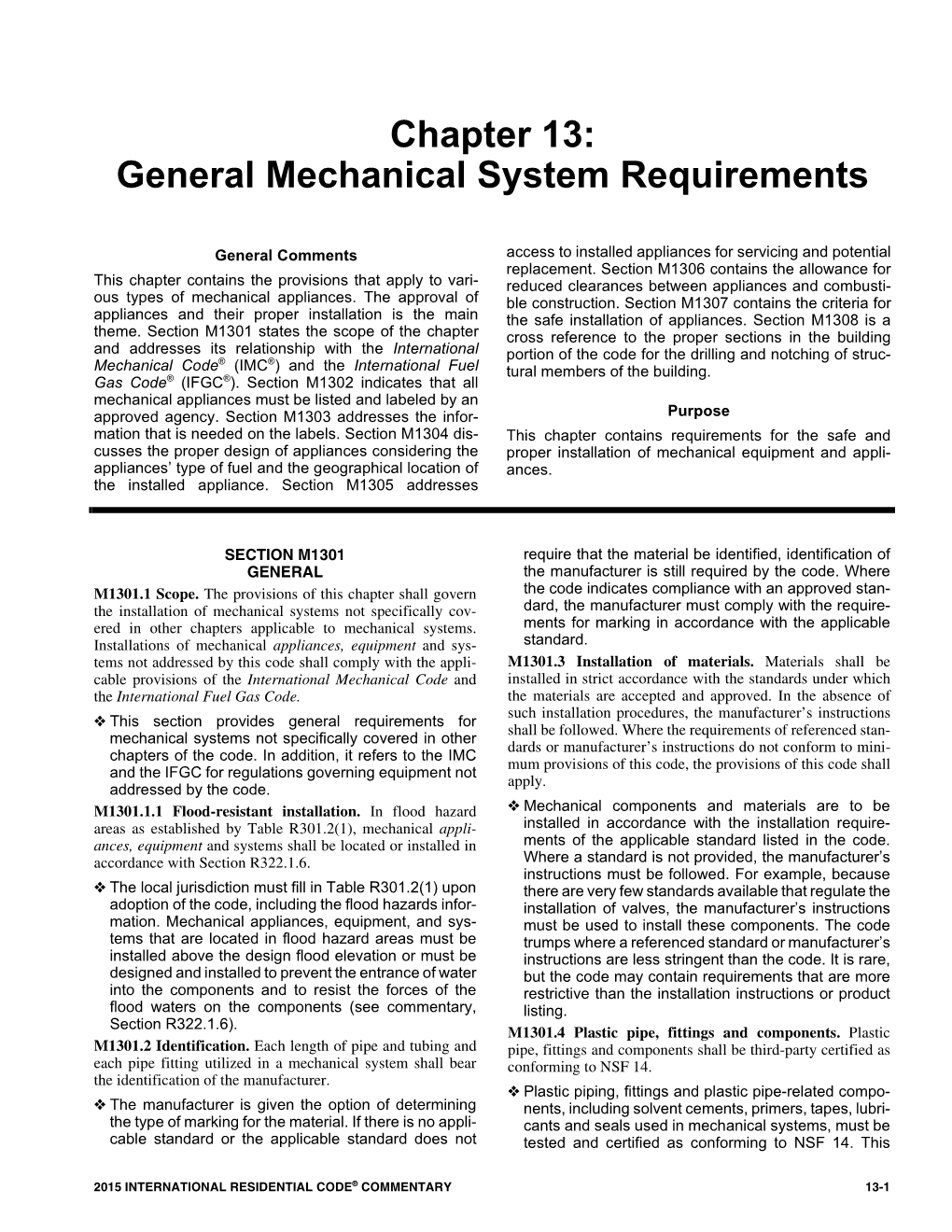 Chapter 13: General Mechanical System Requirements