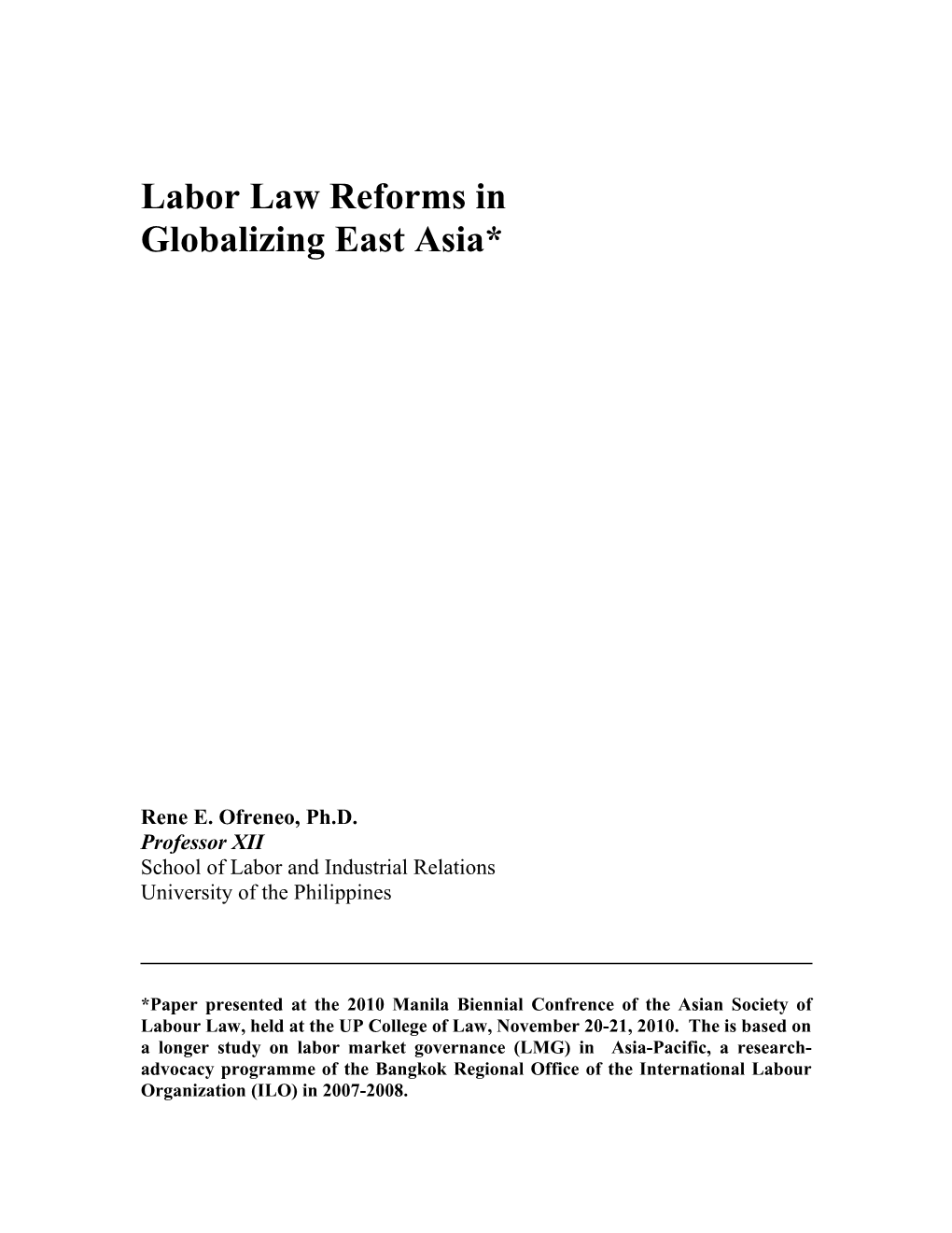 Labor Law Reforms In