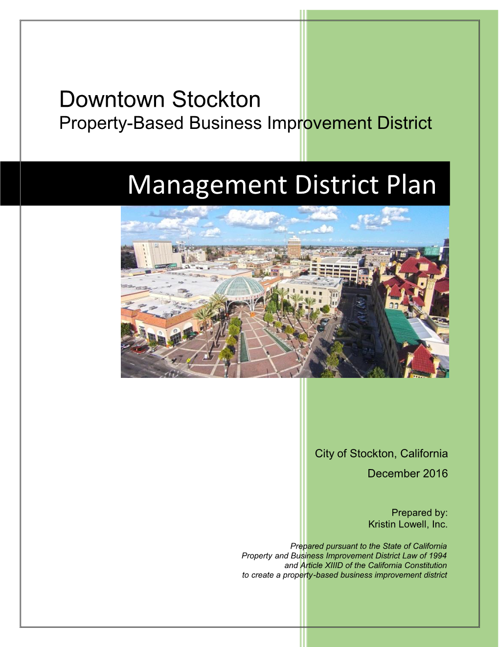 Management District Plan