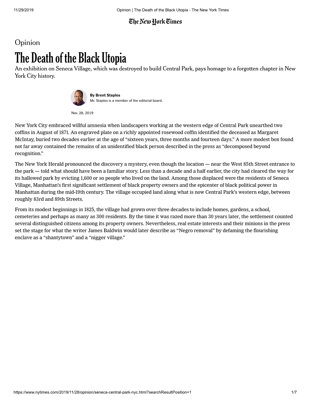 The Death of the Black Utopia - the New York Times