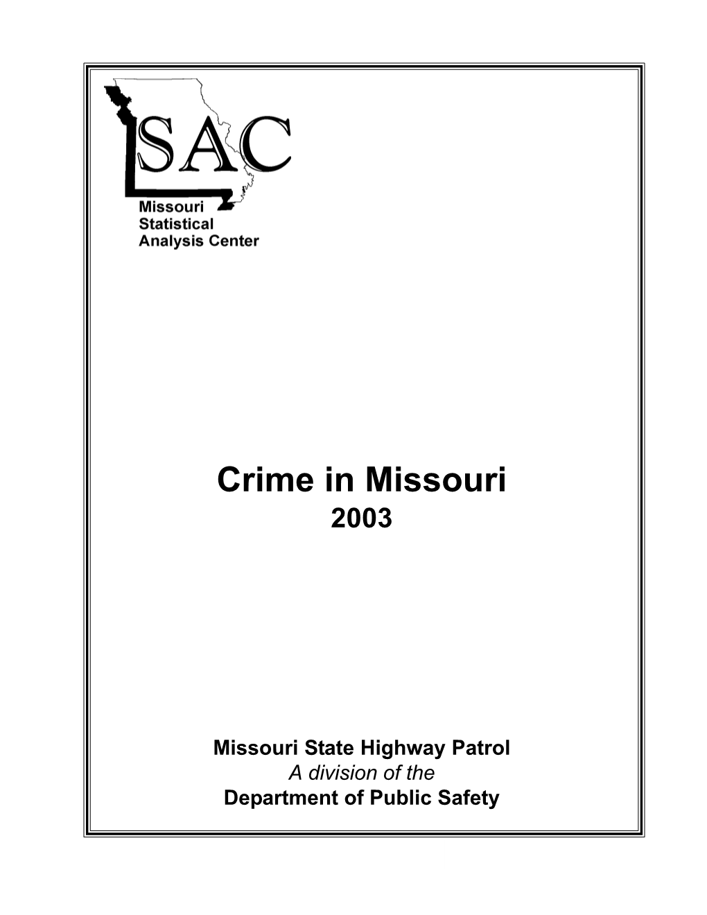 Crime in Missouri 2003