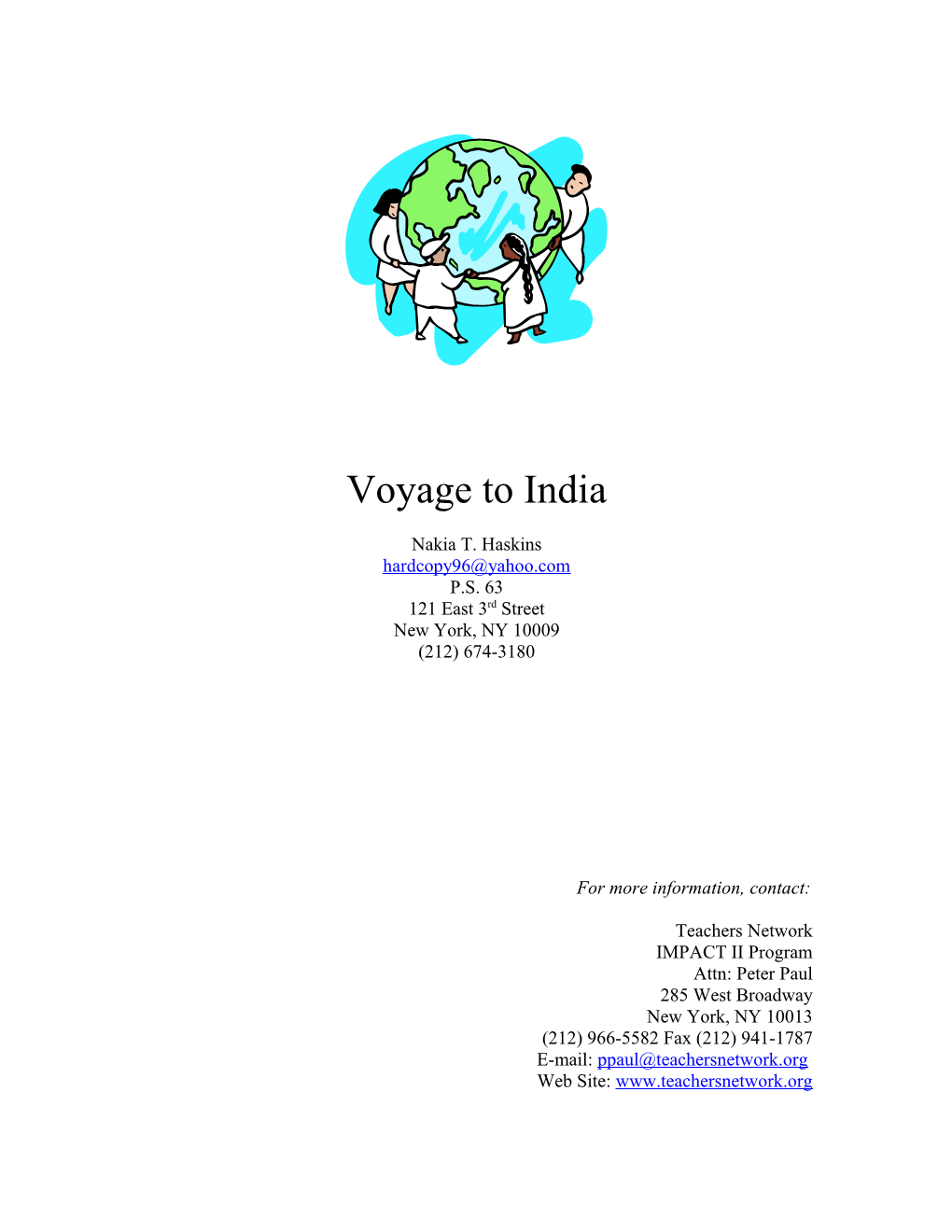 Voyage to India