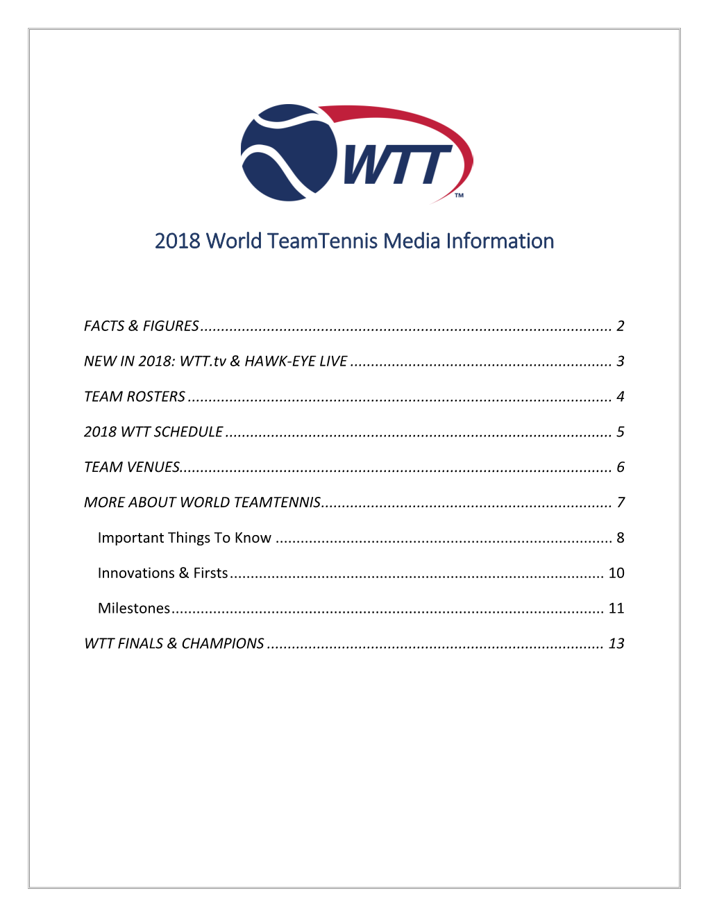 2018 World Team Tennis Media