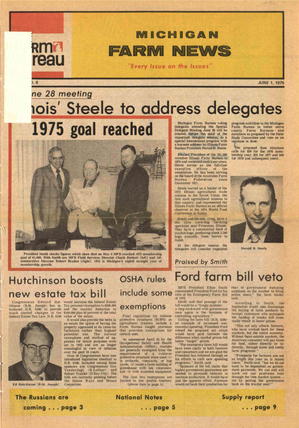 ~Ois'steele to Address Delegates 1975 Goal Reached