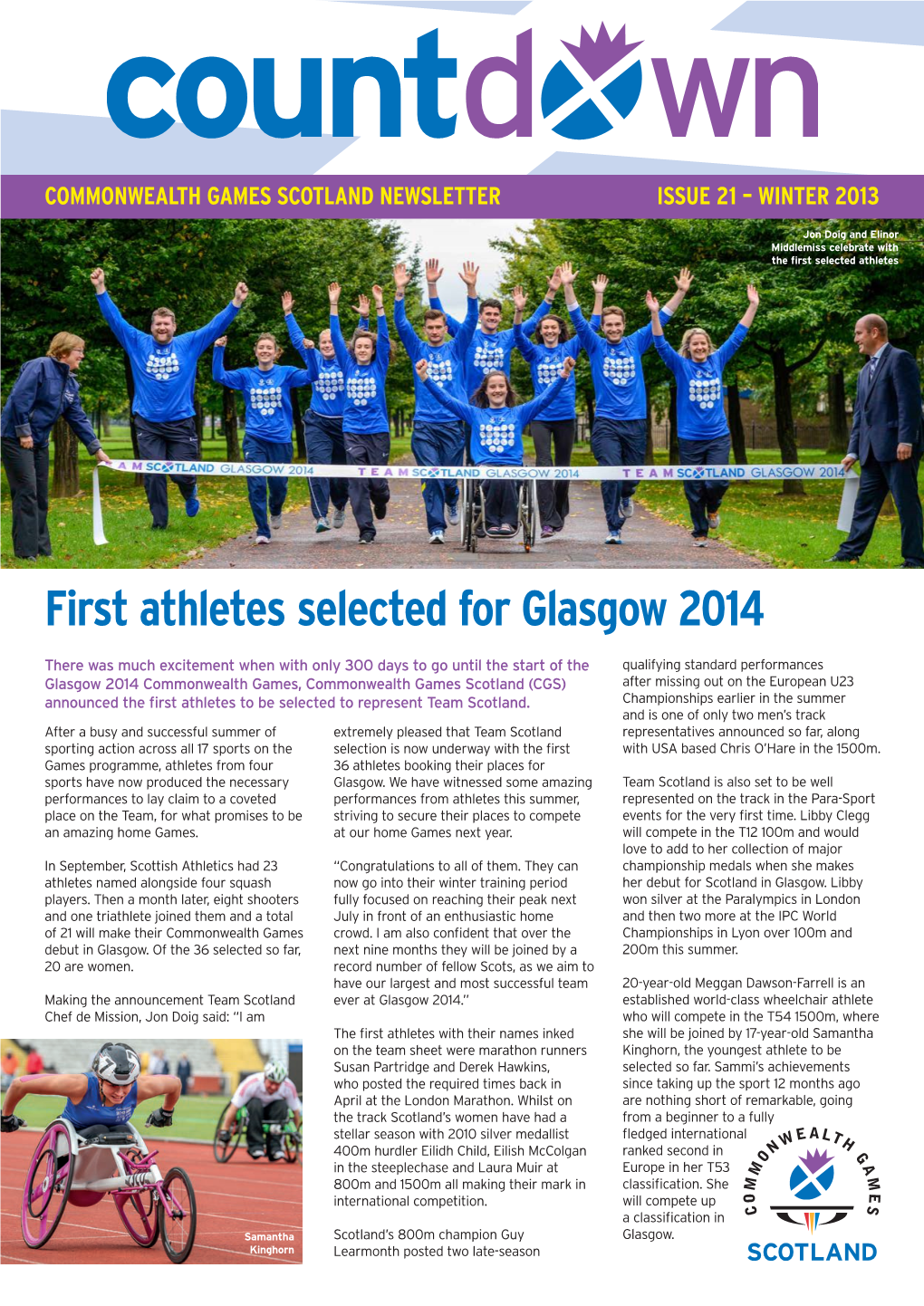 First Athletes Selected for Glasgow 2014