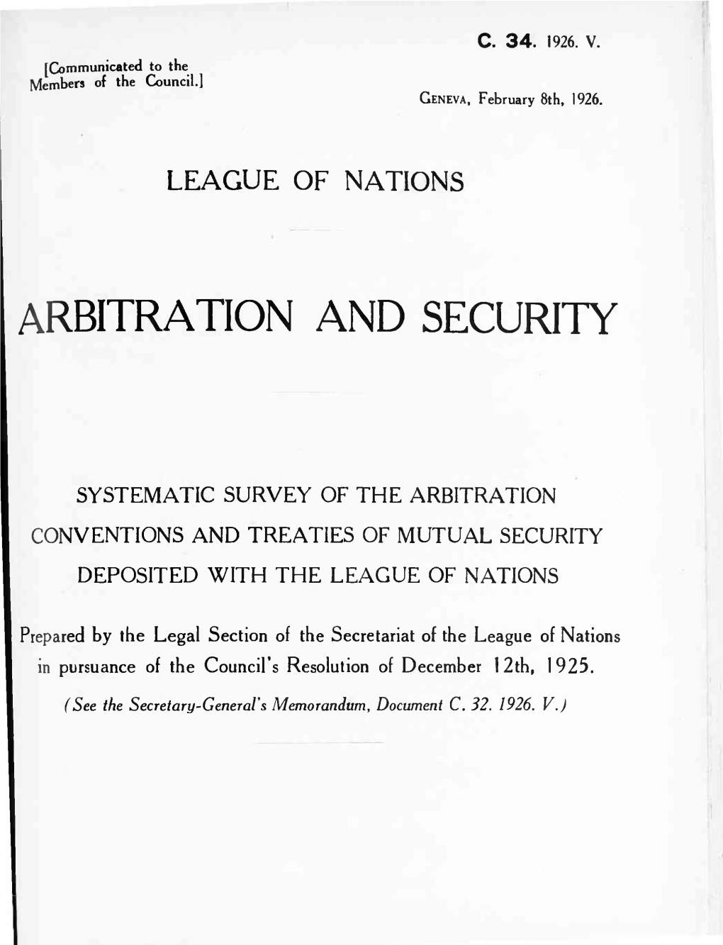 Arbitration and Security