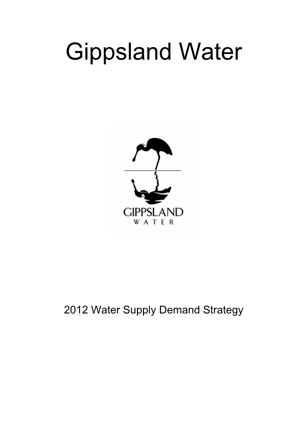 2012 Water Supply Demand Strategy
