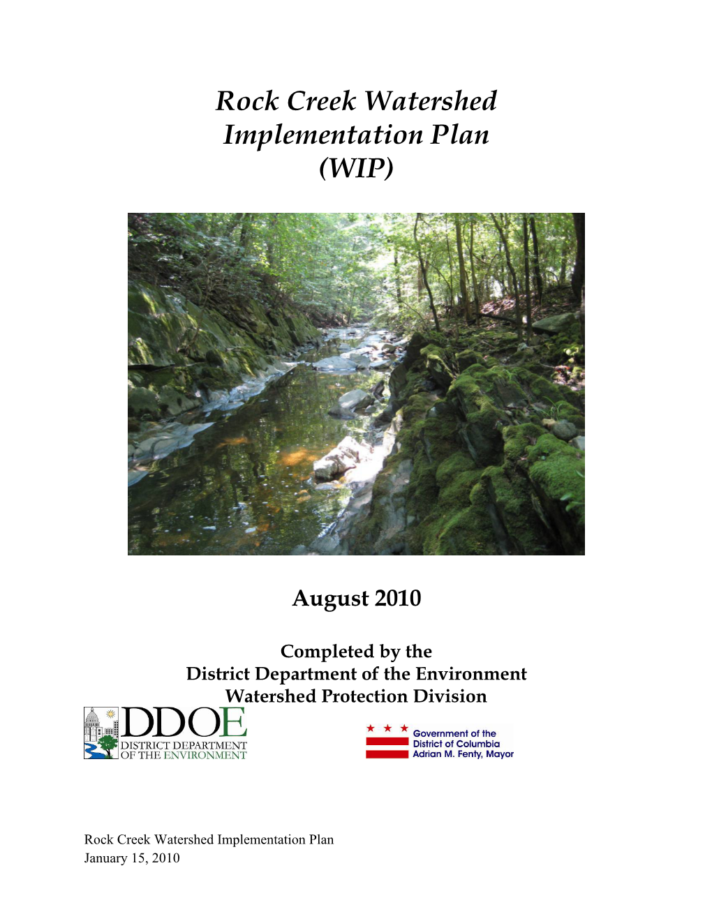 Rock Creek Watershed Implementation Plan (WIP)