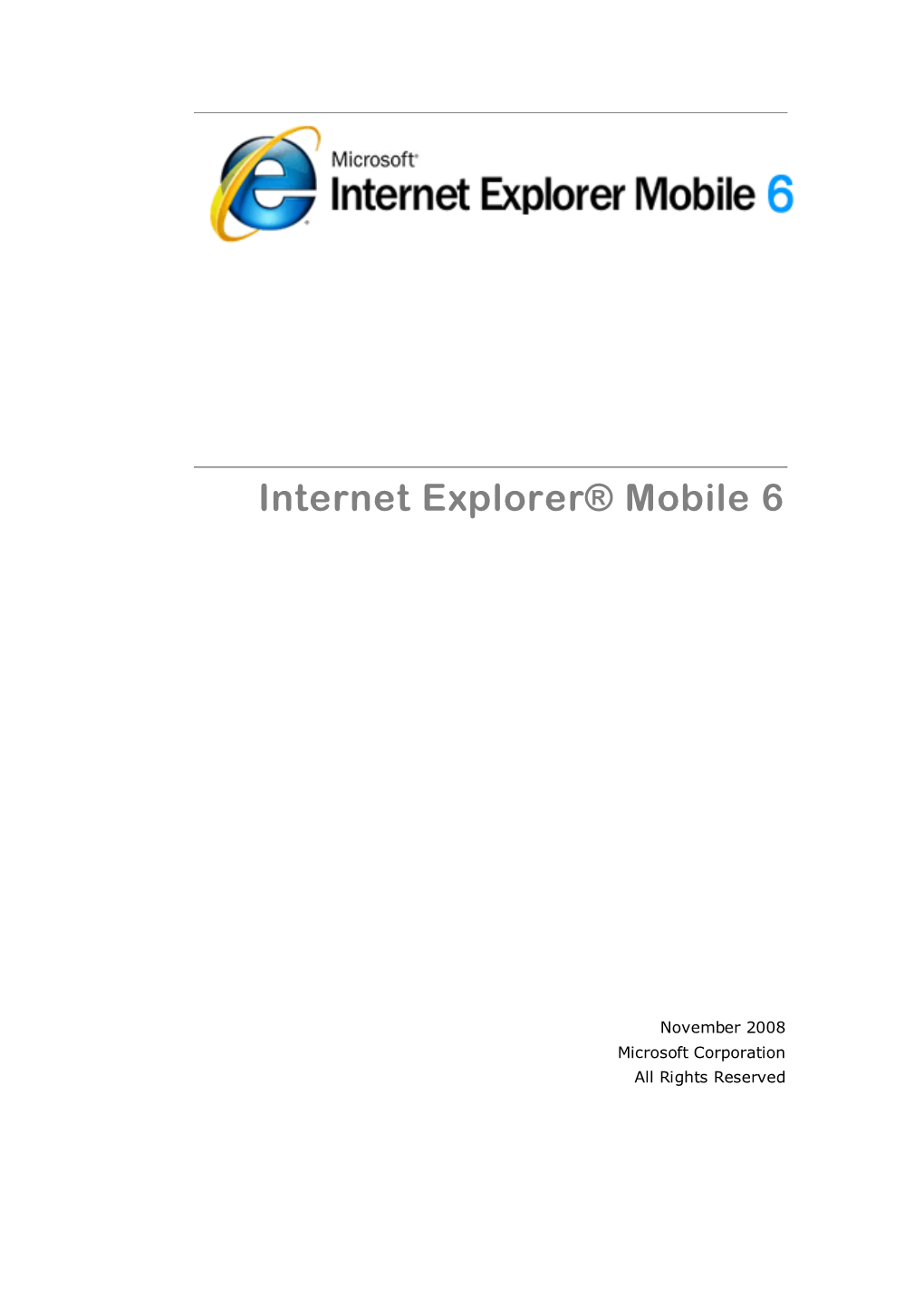 Internet Explorer Mobile 6 Specification