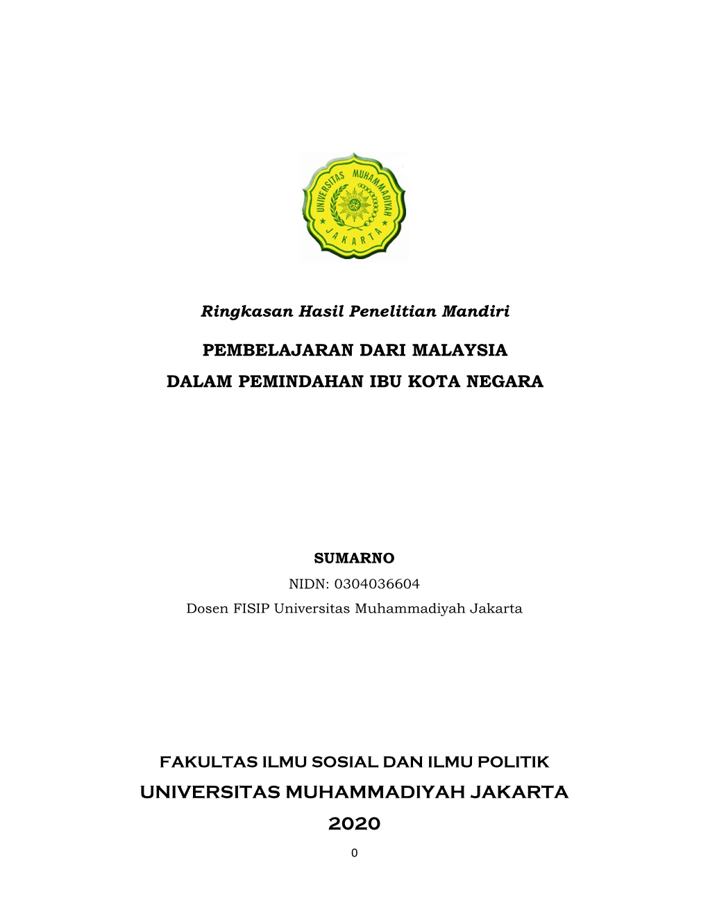 Universitas Muhammadiyah Jakarta 2020
