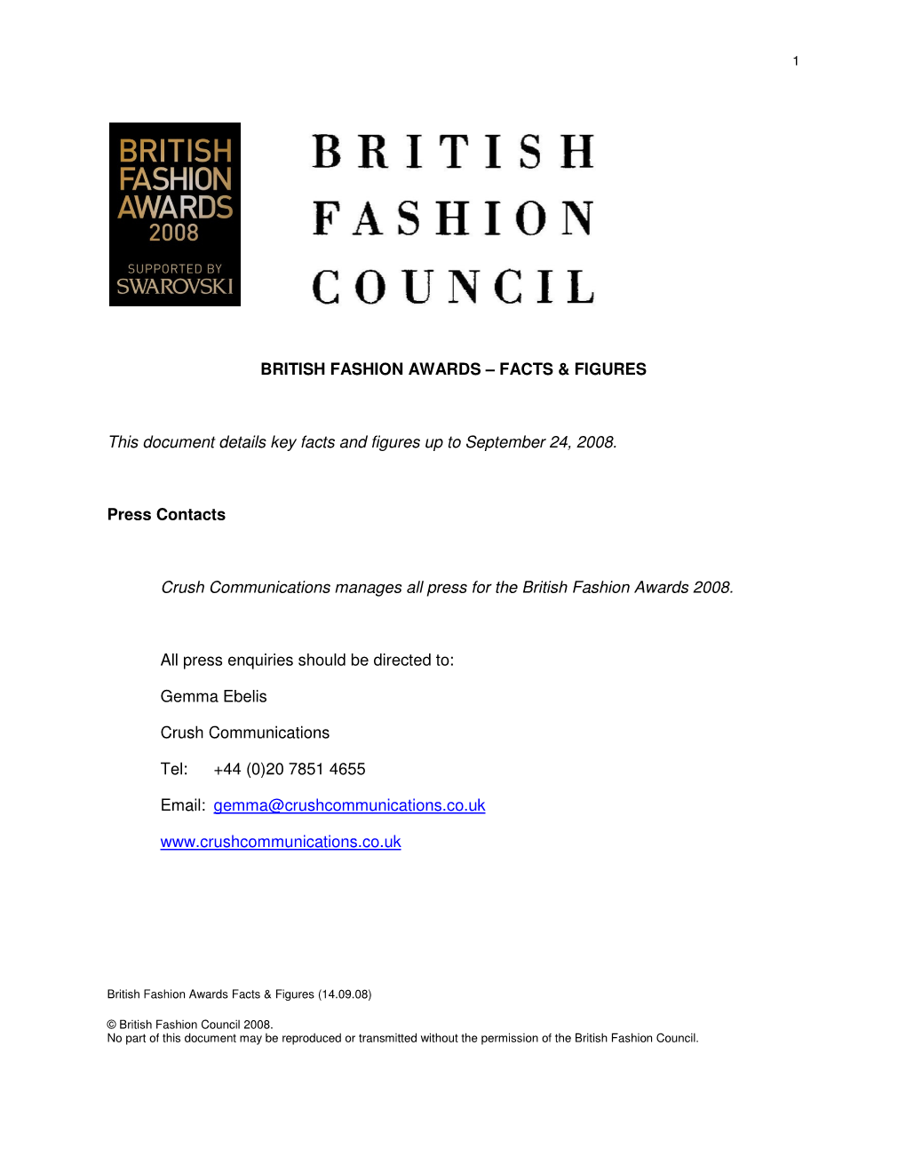 British Fashion Awards – Facts & Figures