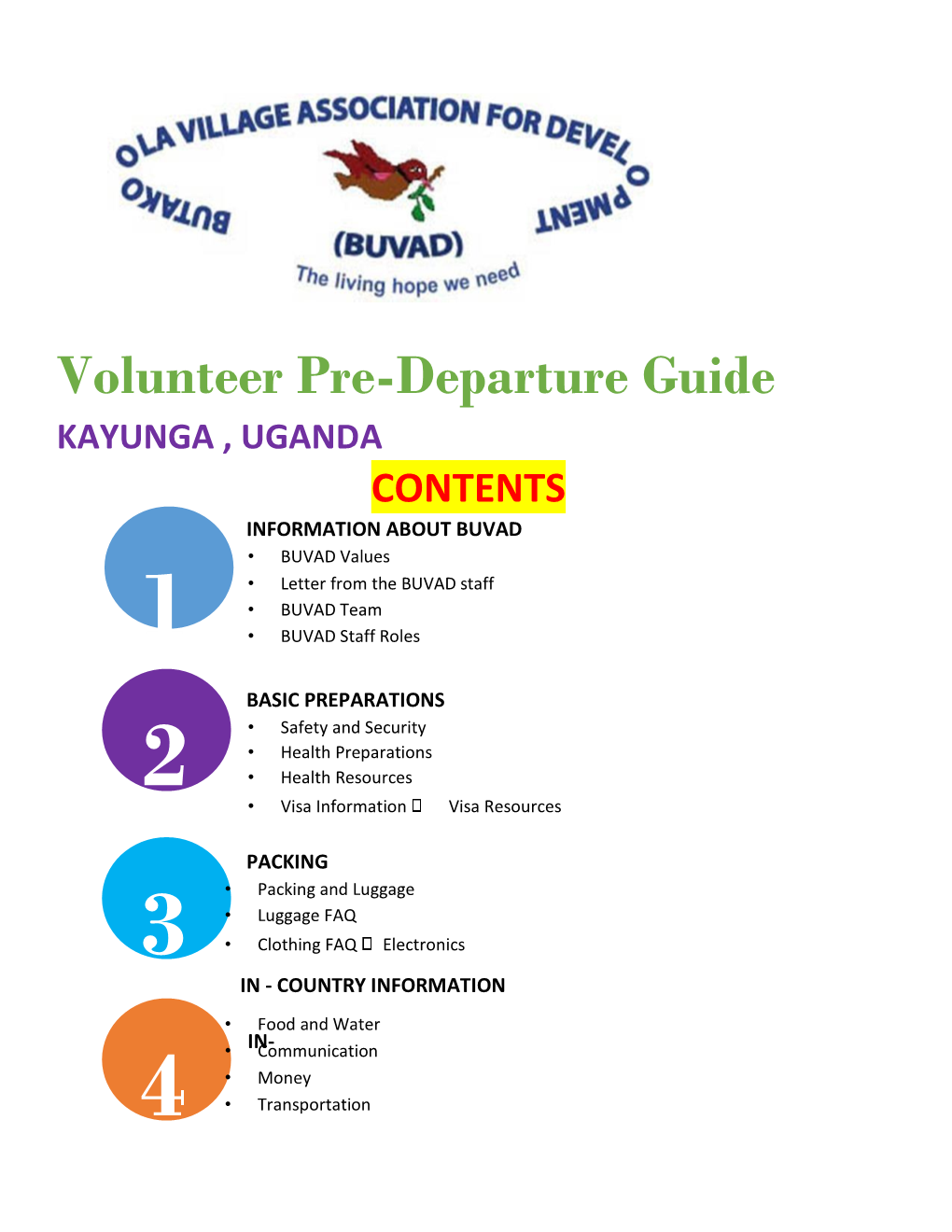 Volunteer Pre-Departure Guide