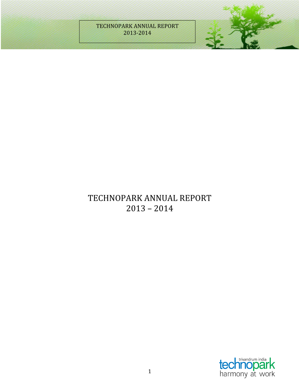 Technopark Annual Report 2013 – 2014