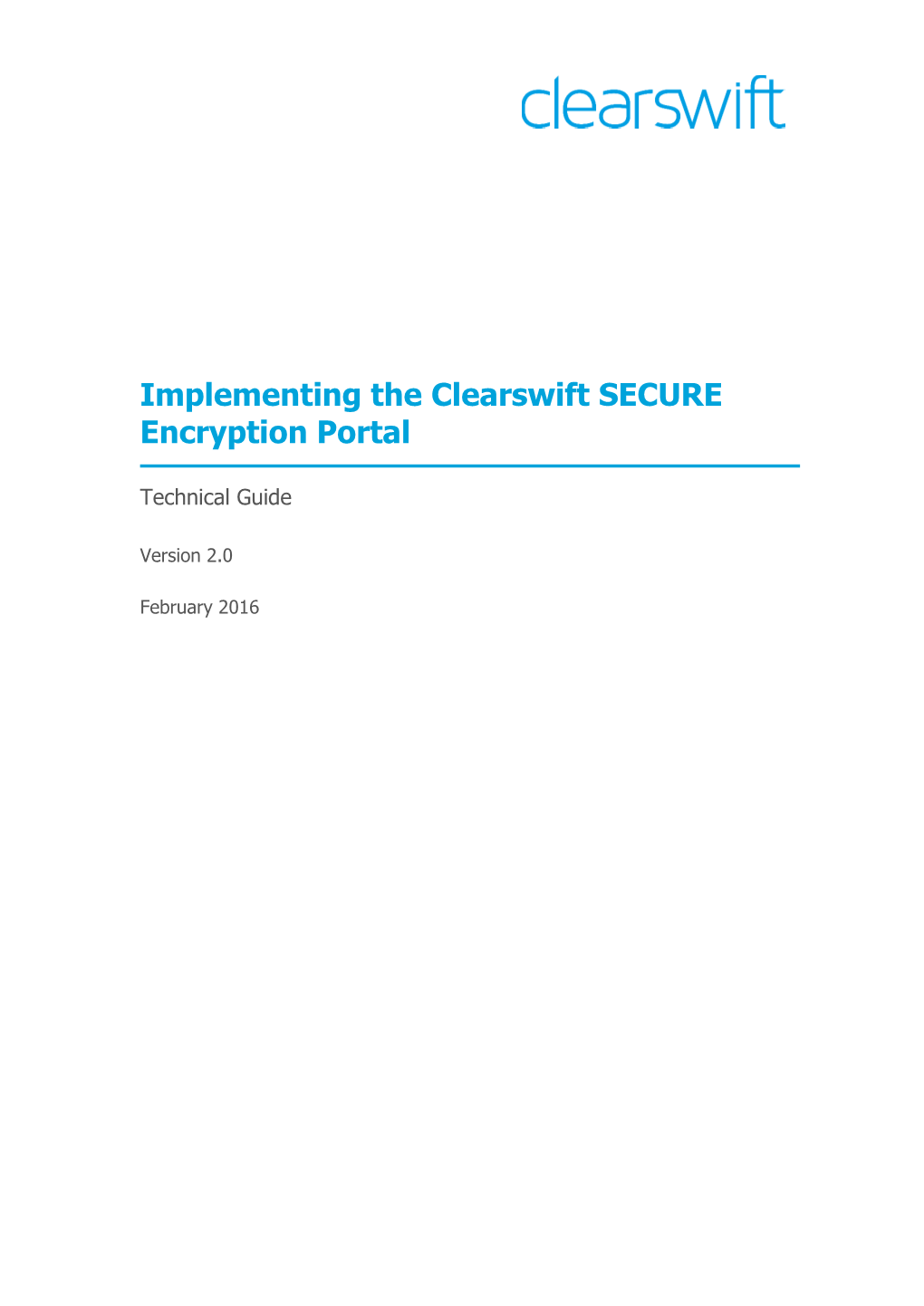 Implementing the Clearswift SECURE Encryption Portal