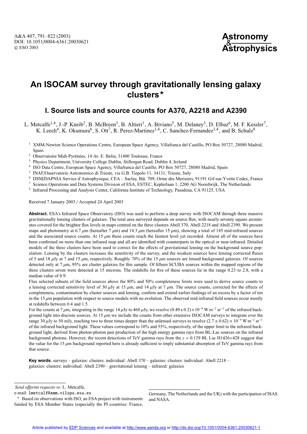 An ISOCAM Survey Through Gravitationally Lensing Galaxy Clusters?