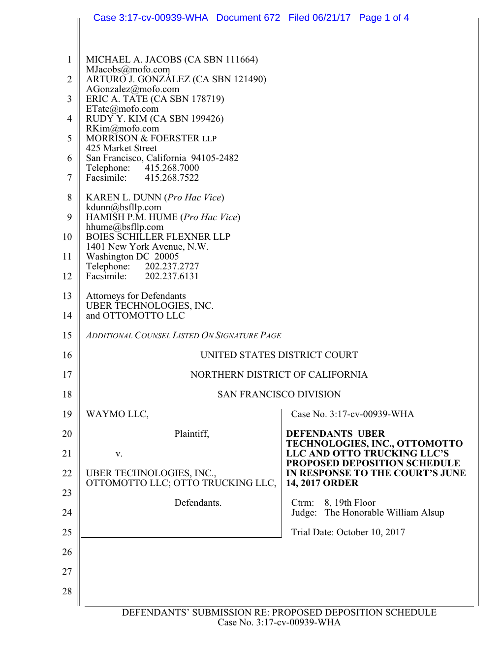 Case 3:17-Cv-00939-WHA Document 672 Filed 06/21/17 Page 1 of 4