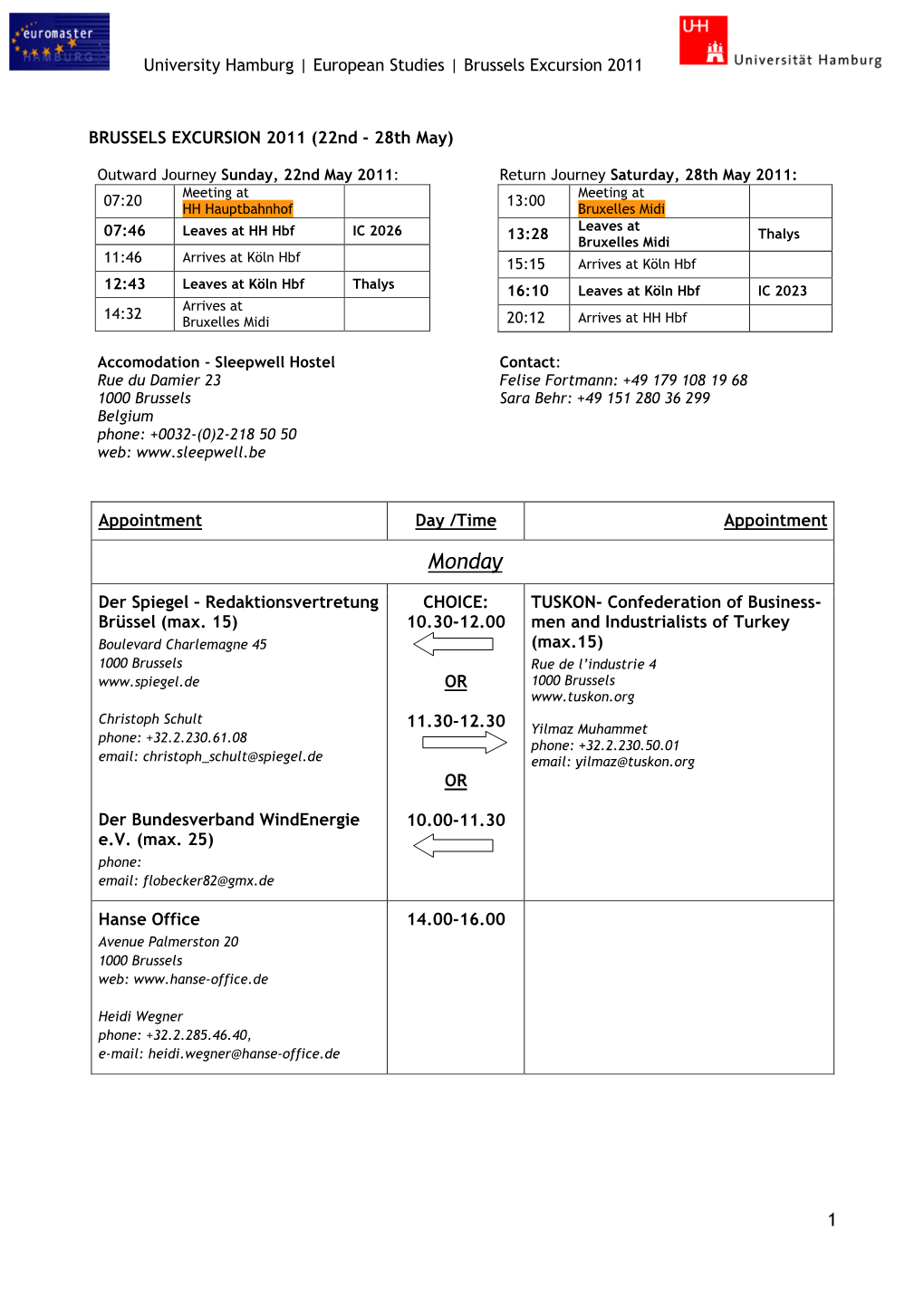 Program As of 11.05.2011