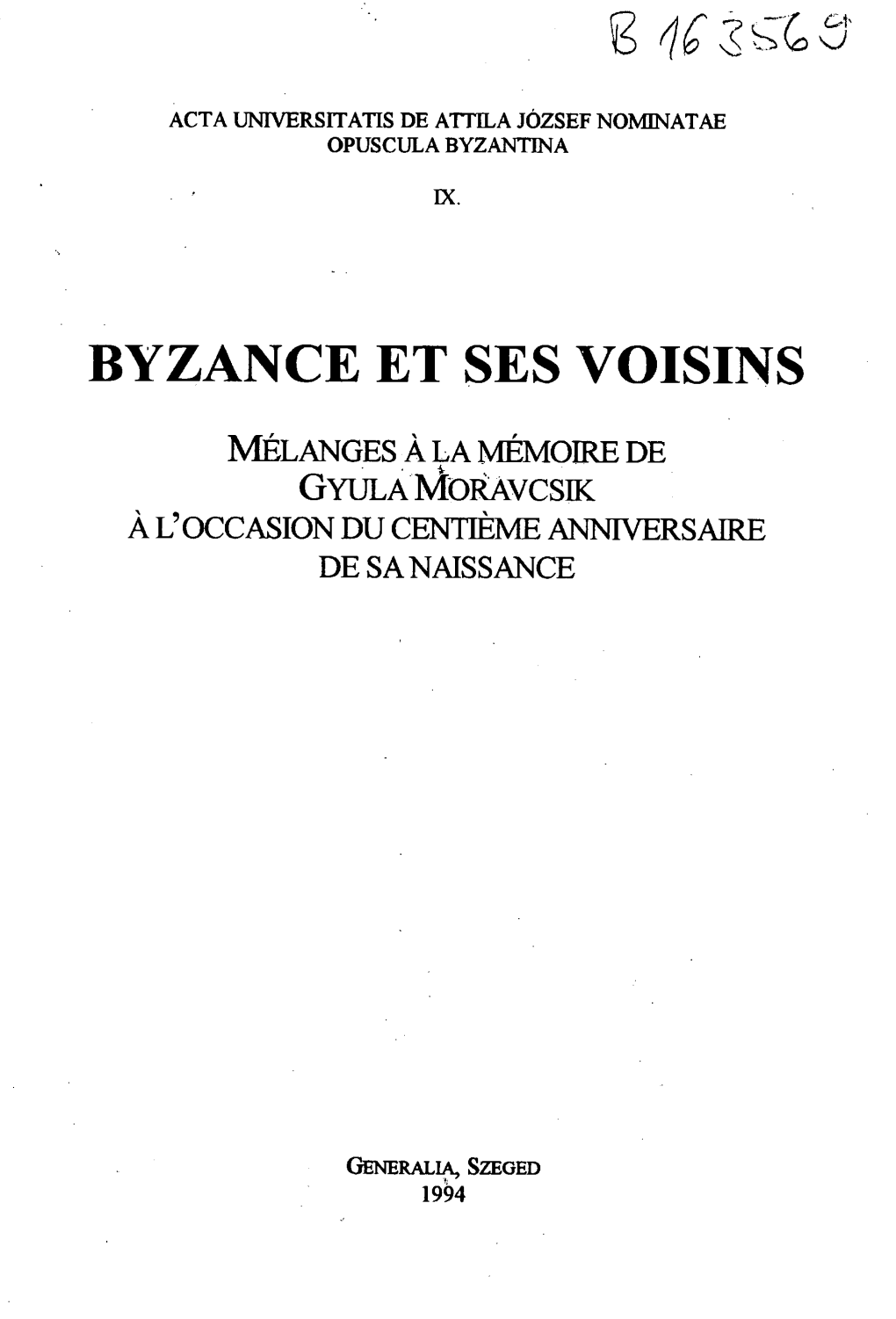 Byzance Et Ses Voisins
