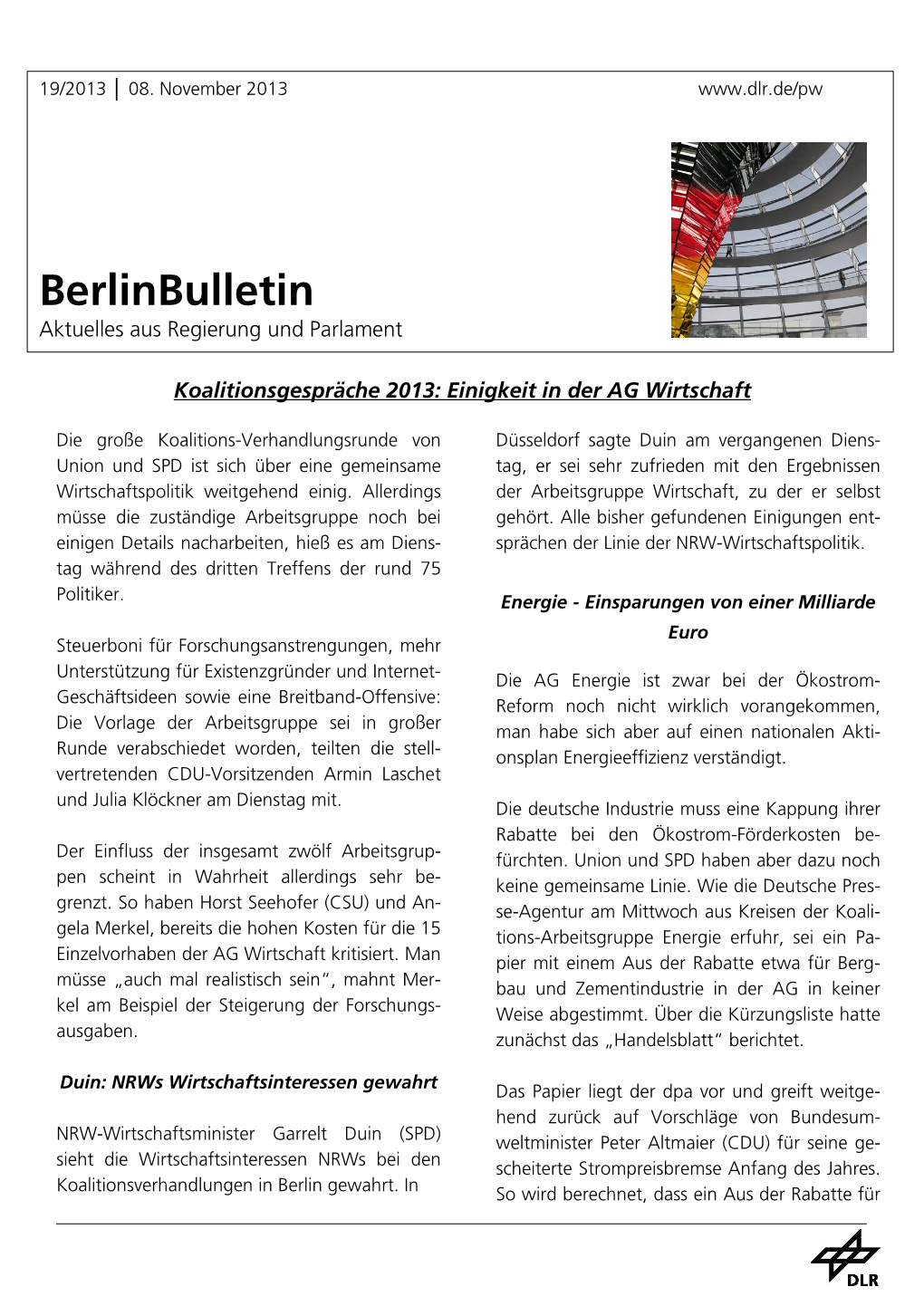 Berlinbulletin Aktuelles Aus Regierung Und Parlament