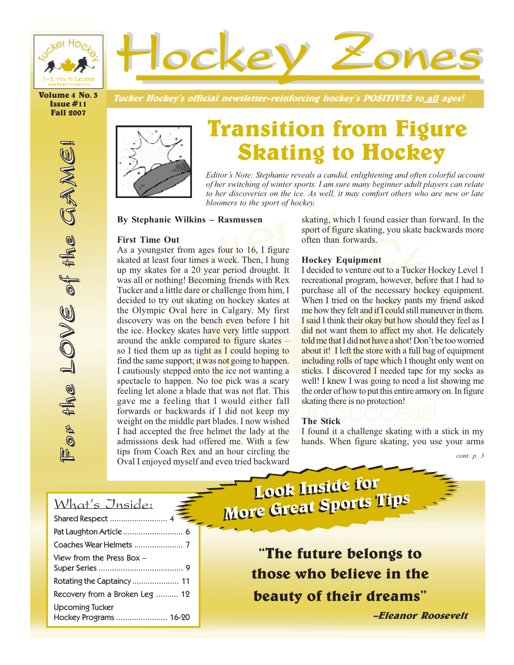 Transition from Figure Skating to Hockey