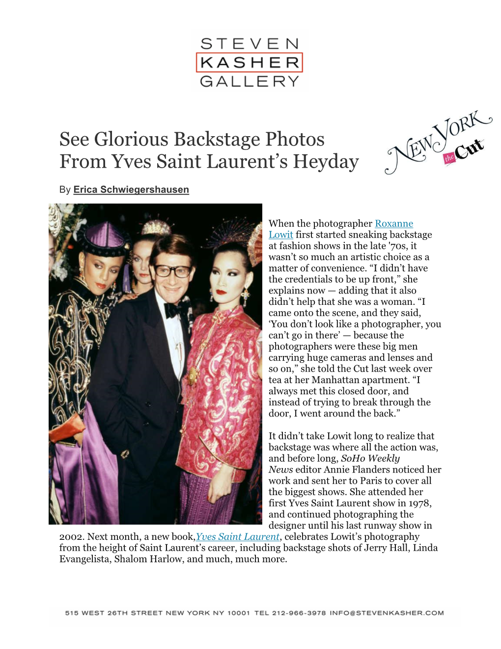 See Glorious Backstage Photos from Yves Saint Laurent's Heyday