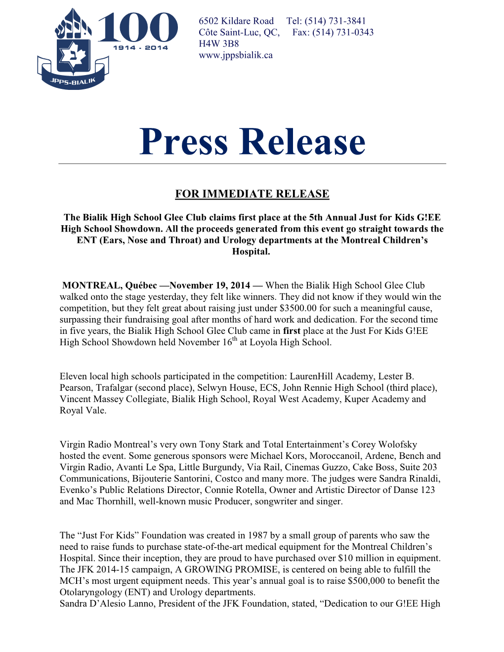 Press Release