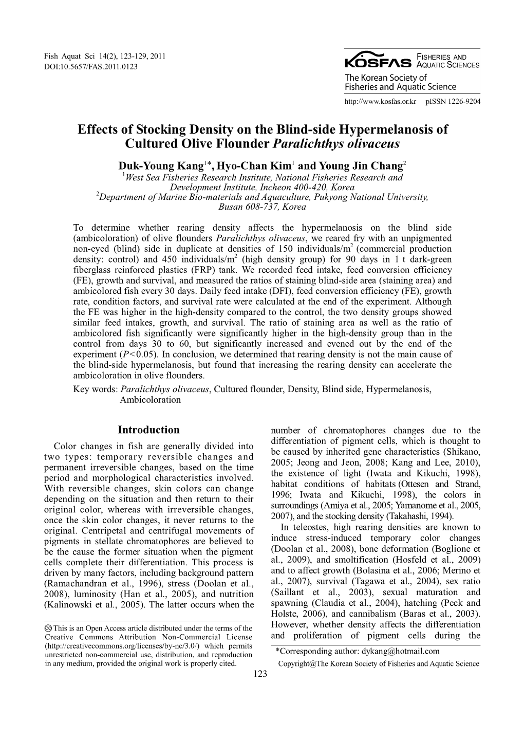 Effects of Stocking Density on the Blind-Side Hypermelanosis Of