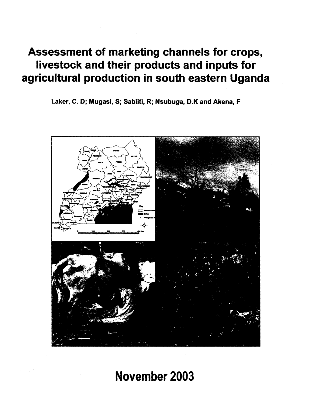 Assessment of Marketing Channels for Crops, Livestock and Their Products and Inputs for Agricultural Production in South Eastern Uganda