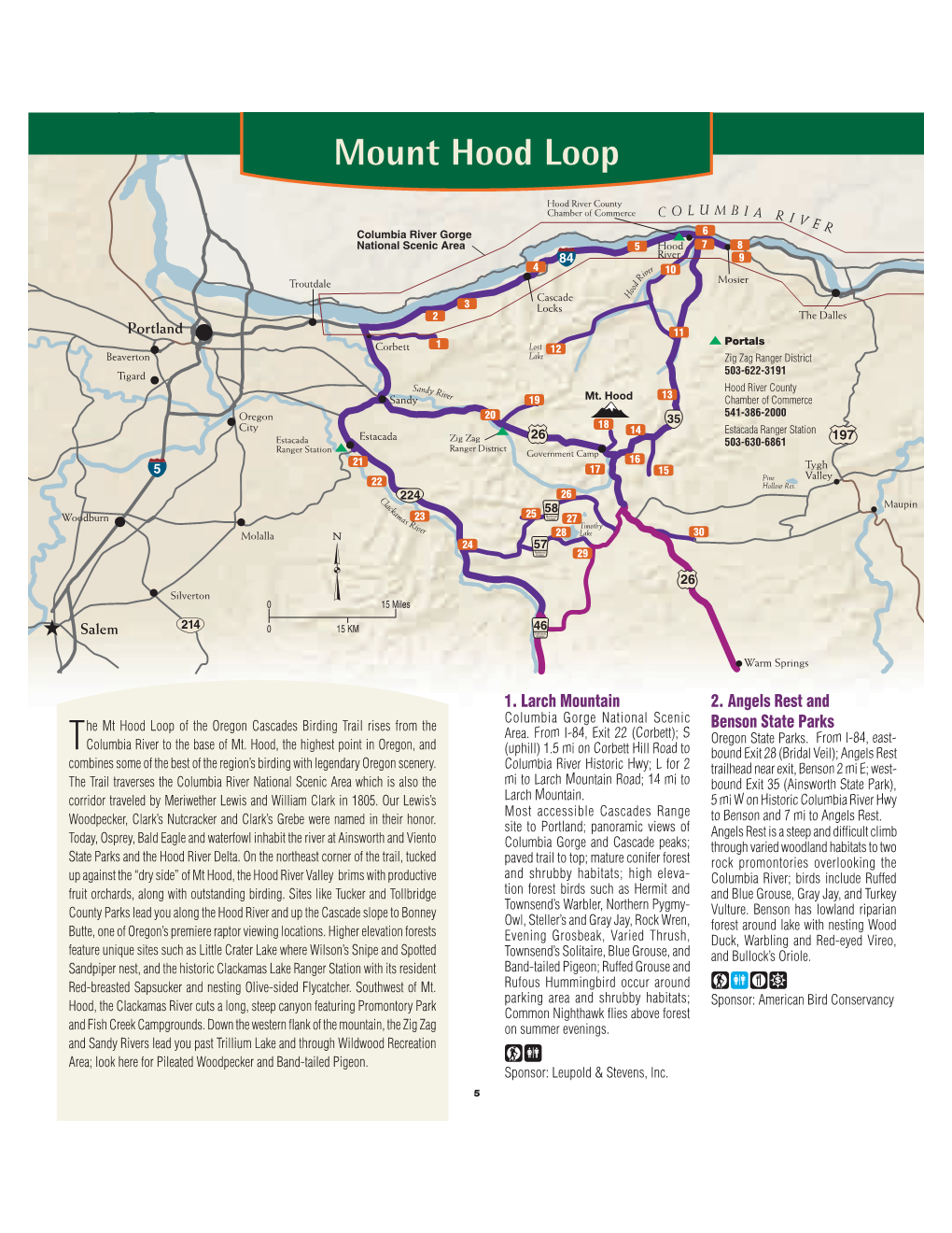 Mt Hood Loop of the Oregon Cascades Birding Trail Rises from the Benson State Parks Area