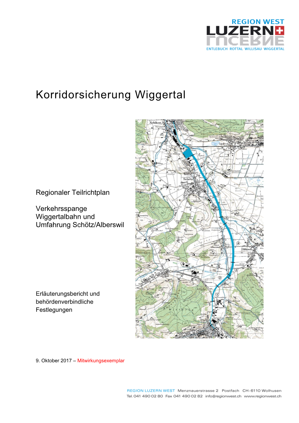 Planungsentwurf Korridorsicherung Wiggertal