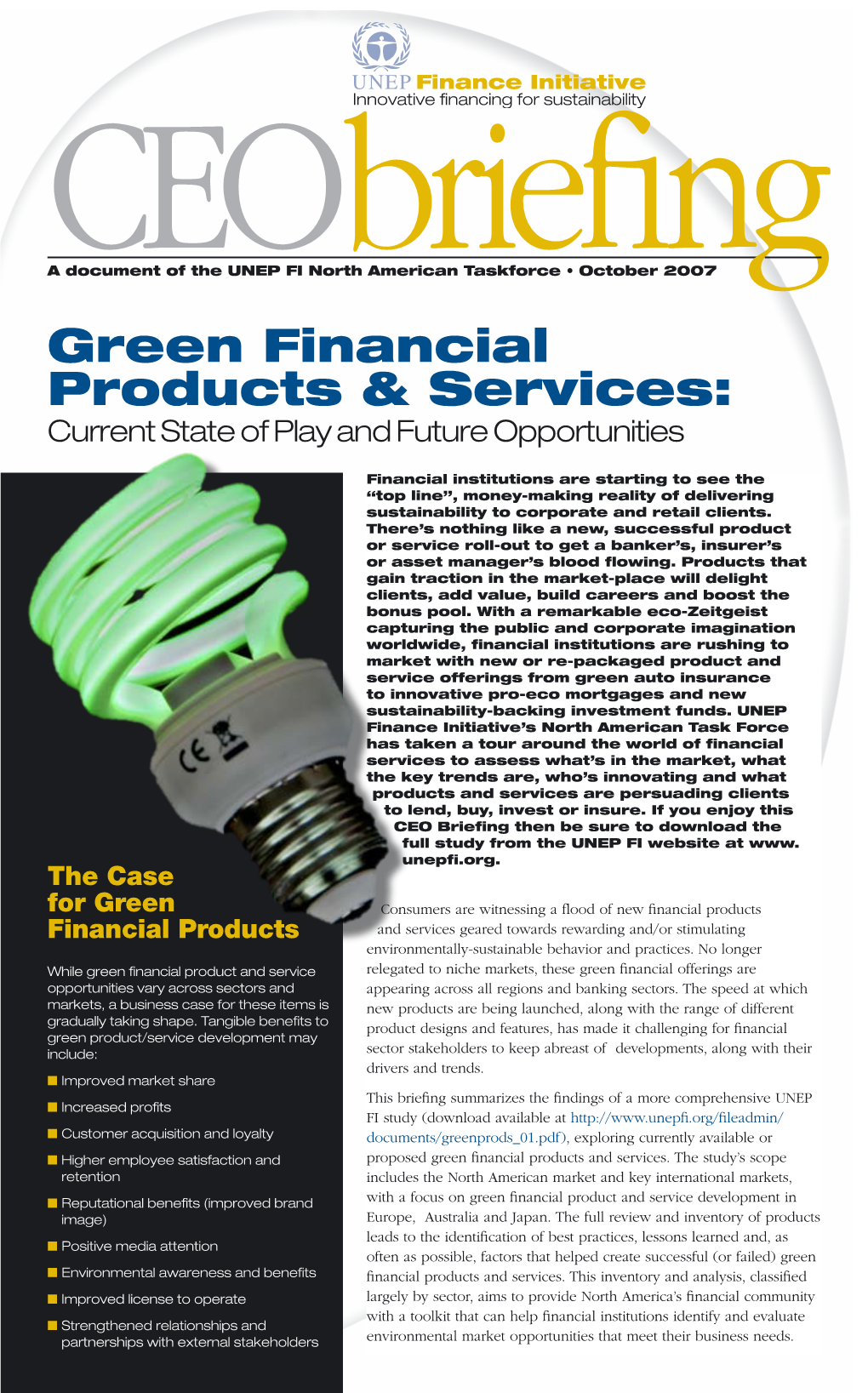 Green Financial Products & Services