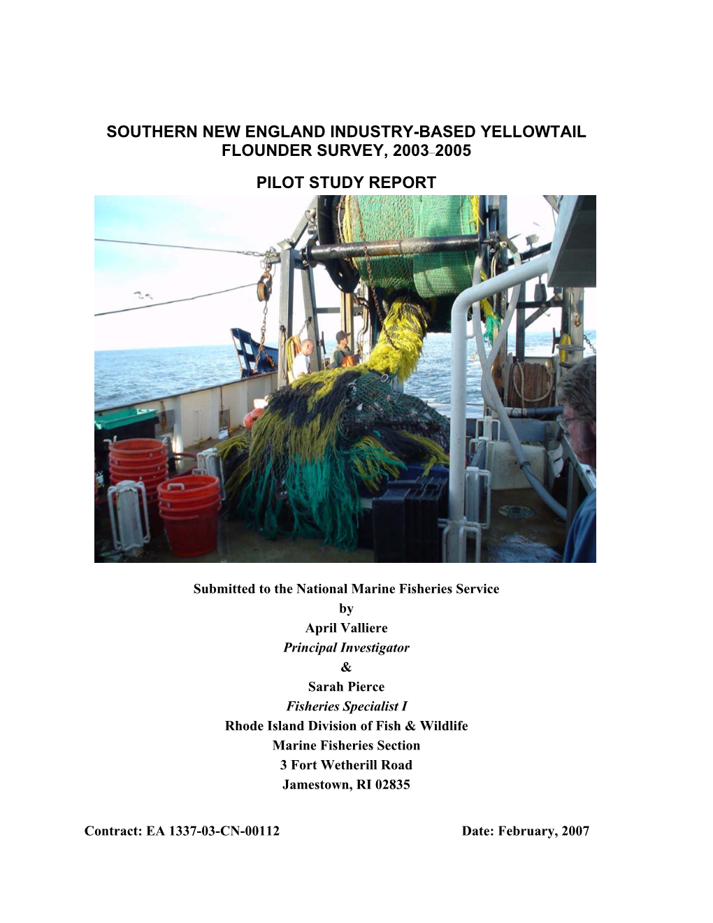 Yellowtail Flounder Survey, 2003–2005