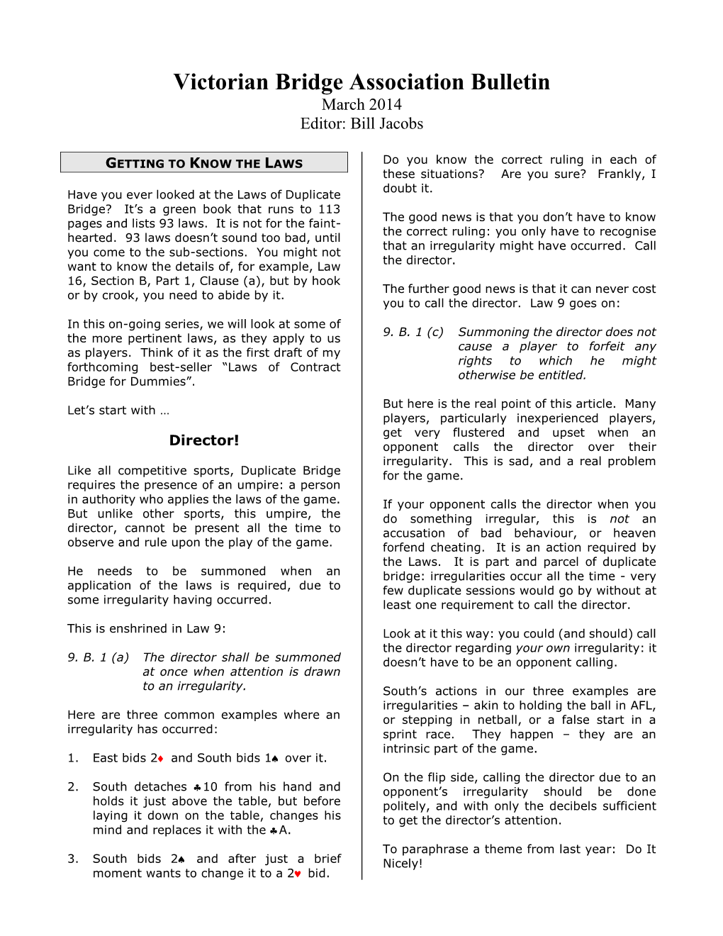 VBA Bulletin March 2014